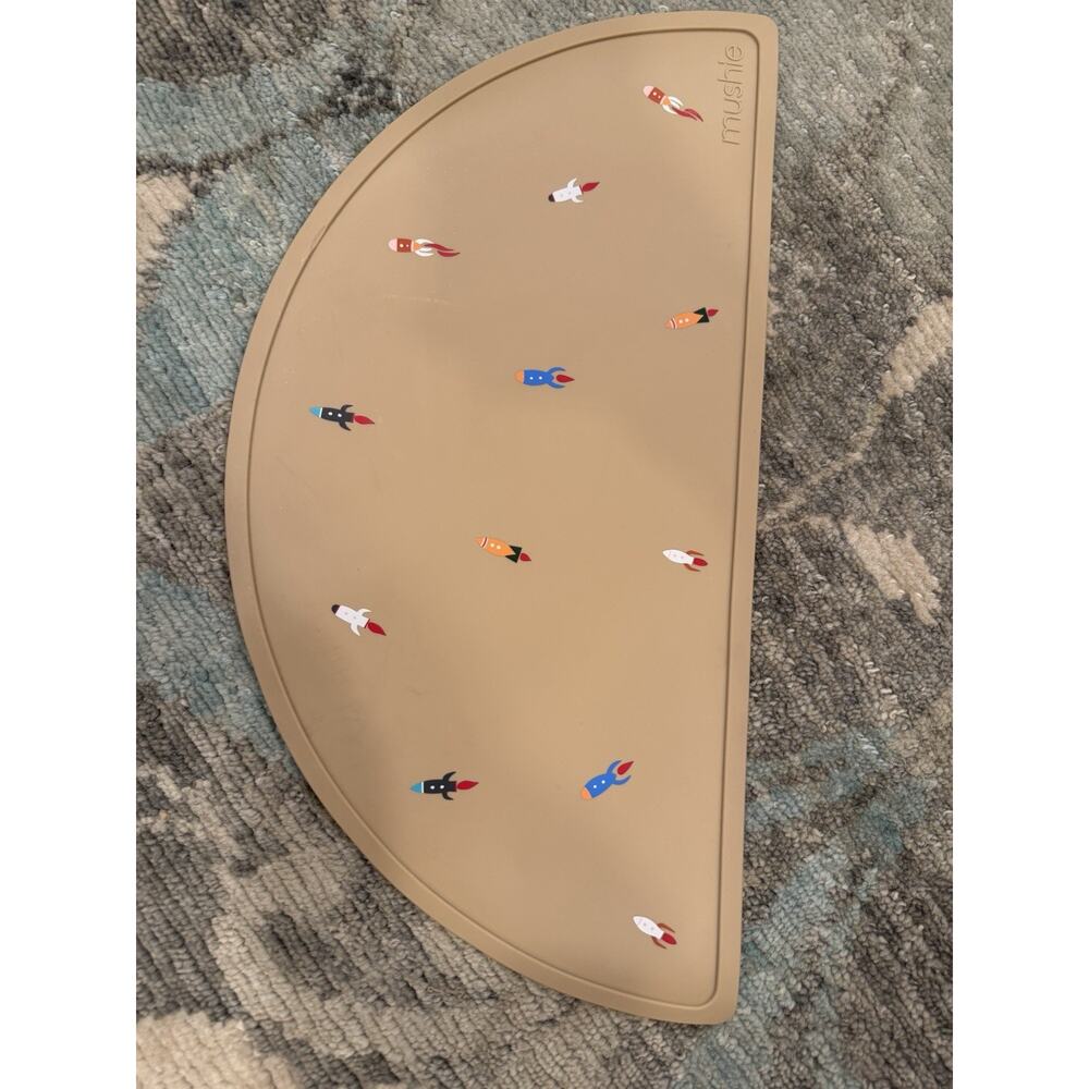 Mushie Silicon Placemat For Baby Spaceships NEW